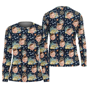 Custom Face Fishing UPF Shirts, Women Fishing Shirt, SPF Long Sleeve Shirts Womens