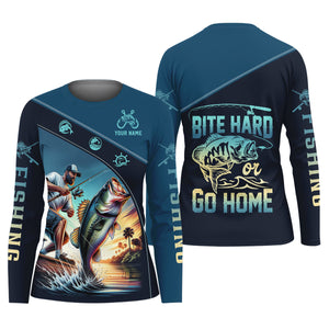Bite Hard or Go Home Shirts, SPF Long Sleeve Shirts Womens, Female Fishing Shirts