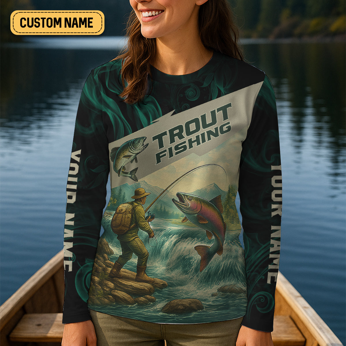 Rainbow Trout Fishing Women SPF Shirt, Fishing Gift Ideas, Women Fishing Shirt