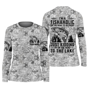 I'm A Fishaholic On The Road To Recovery Fishing UPF Shirts, Fish Shirt Funny, Women Fishing Shirt