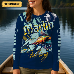 Marlin Fishing, Chase The Marlin - Catch The Dream Fishing Women SPF Shirt, Women Fishing Shirt, Funny Fishing Shirt