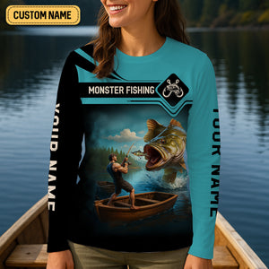 Monster Fishing Shirt, Life Is Good Fishing Makes It Better Women SPF Shirt, Women Fishing Shirt, Funny Fishing Shirt