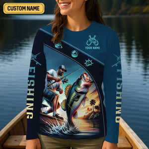 Bite Hard or Go Home Shirts, SPF Long Sleeve Shirts Womens, Female Fishing Shirts