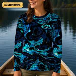 Fishing UPF Shirts, I Just Hold My Rod Wiggle My Worm, Women Fishing Shirt, SPF Long Sleeve Shirts Womens