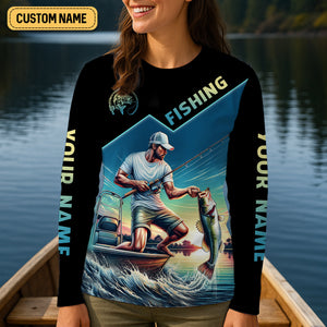 Fishing Shirts, Rule The Waves Fear Nothing, SPF Long Sleeve Shirts Womens, Female Fishing Shirts