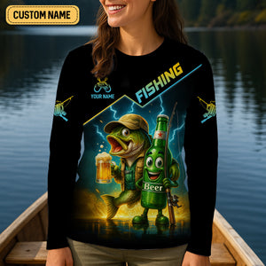 Don't Bother Me While I'm Fishing Unless You Brought Beer Funny Fishing Shirt, SPF Shirt, Women Fishing Shirt