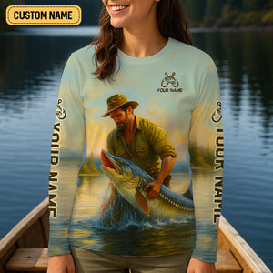 Born To Fish Forced To Work Fishing Shirt For Women, Funny Fishing Shirt, Female Fishing Shirts