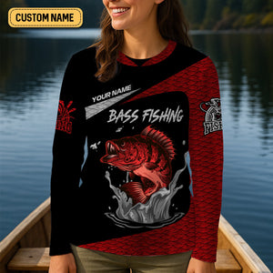 Bass Fishing Shirts, Hunt - Strike - Rule, SPF Long Sleeve Shirts Womens, Female Fishing Shirts