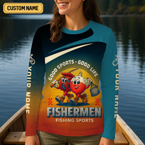 Life's Better With A Bobber Fishing UPF Shirts, Female Fishing Shirts, SPF Long Sleeve Shirts Womens