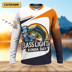 Basslight Kinda Day Fish And Beer Funny Fishing Shirt, SPF Shirt For Men, Gift For Fisherman, Bass Fishing