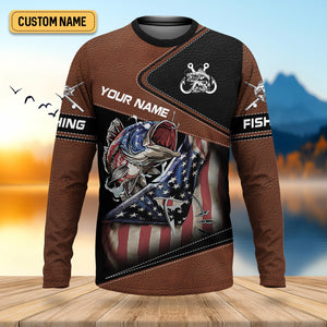 Fishing American Flag UPF Fishing Shirt, Patriotic Fishing Shirt, Men's Fishing Shirts, Gift For Fisherman