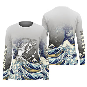 Great Wave Bass Fishing Long Sleeve, Women Fishing Shirt, SPF Long Sleeve Shirts Womens