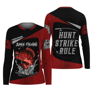 Bass Fishing Shirts, Hunt - Strike - Rule, SPF Long Sleeve Shirts Womens, Female Fishing Shirts
