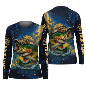 Camouflage Fishing Shirts, Largemouth Bass Fishing, Women's Fishing Shirt, SPF Long Sleeve Shirts Womens