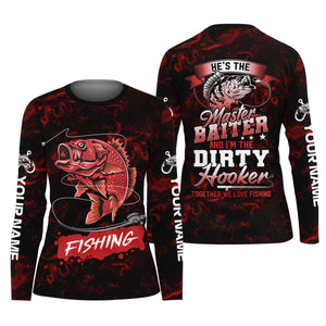 He’s the Master Baiter & I’m the Dirty Hooker, Fishing Women SPF Shirt, Women Fishing Shirt, Funny Fishing Shirt