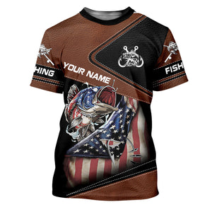 Fishing American Flag UPF Fishing Shirt, Patriotic Fishing Shirt, Men's Fishing Shirts, Gift For Fisherman