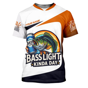 Basslight Kinda Day Fish And Beer Funny Fishing Shirt, Female Fishing Shirts, SPF Long Sleeve Shirts Womens