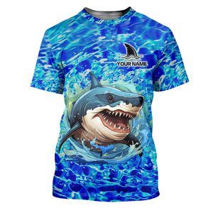 Shark Fishing UPF Shirts, Shark Mode On Fear The Deep, Women Fishing Shirt, SPF Long Sleeve Shirts Womens