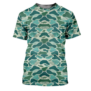 Green Camo Performance Fishing Shirts, Fishing Shirt For Women, SPF Long Sleeve Shirts Womens