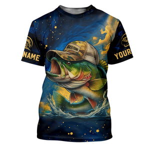 Bass Fishing Shirt, Camo Long Sleeve Shirt, SPF Shirt For Men, Gift For Fisherman