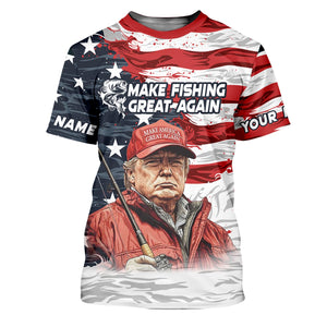 Make Fishing Great Again Patriotic Fishing Shirt, American Flag Fishing Shirt, Fishing Shirts For Men