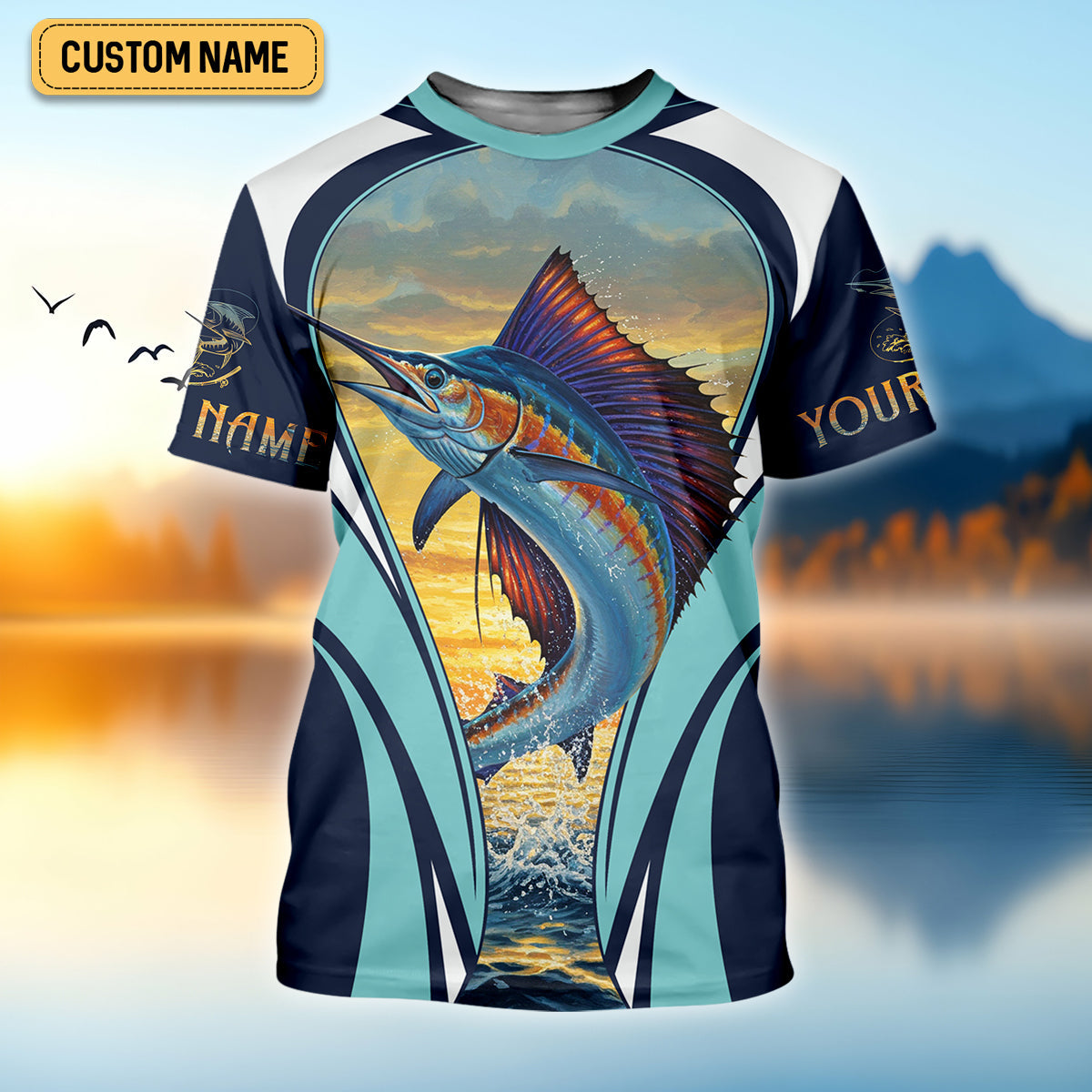 Marlin Fishing Shirts, Sunset Serenity, Ocean's Majesty, SPF Long Sleeve Shirts Womens, Female Fishing Shirts