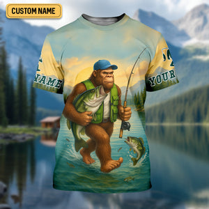 Gone Fishing With Sasquatch, SPF Long Sleeve Shirts Womens, Female Fishing Shirts