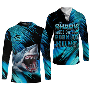 Shark Fishing UPF Shirts, Shark Mode On Born To Hunt, Women Fishing Shirt, SPF Long Sleeve Shirts Womens