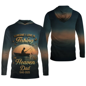 Fishing In Heaven SPF Shirt, Custom Fishing Shirt, Presents For Fishermen, Fishing Memorial Gift