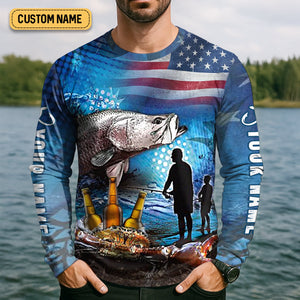 Just Another Beer Drinker With A Fishing Problem UPF Fishing Shirt, Men's Fishing Shirts, Funny Fisherman Gift