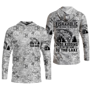 I'm A Fishaholic On The Road To Recovery Fishing UPF Shirts, Funny Fishing Shirt, Fishing Shirts For Men