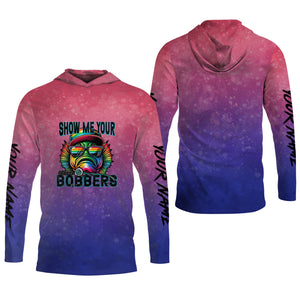 Show Me Your Bobbers Shirt, Pink Purple Neon Men Fishing Shirt, Funny Fishing Shirt, SPF Shirt