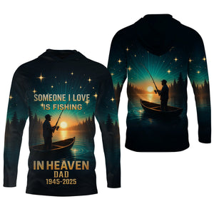 Fishing In Heaven Custom Memorial Shirt, SPF Shirt For Men, Presents For Fishermen, Bass Fishing