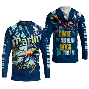 Marlin Fishing, Chase The Marlin - Catch The Dream SPF Shirts, Fishing Shirts For Men, Fisherman Gift