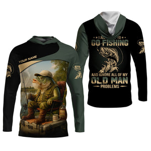 I Just Want To Go Fishing And Ignore Old Man Problem SPF Shirts, Fishing Shirts For Men, Fisherman Gift