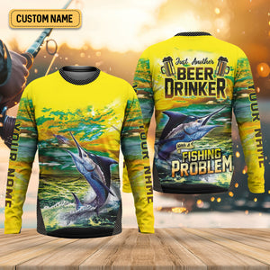 Just Another Beer Drinker With A Fishing Problem Men's Fishing Shirt, UPF Fishing Shirt, Fishing Gifts For Men