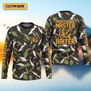 Professional Master Baiter Fishing UPF Shirts, Camo Fishing Shirt, Presents For Fishermen
