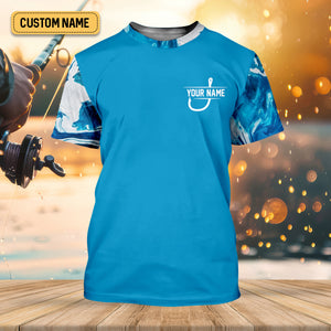 Blue Fishing SPF Shirt, Funny Fishing Shirt, Fisherman Outfit, Mens Casual Shirts