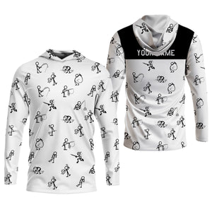 Funny Stick Figure Fishing Pose SPF Shirt For Men, Funny Fishing Shirt, Fishing Shirts For Men