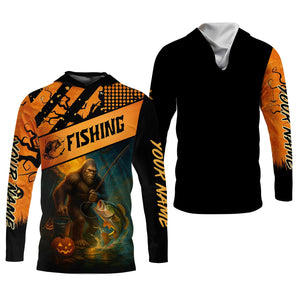 Bigfoot Halloween Fishing UPF Shirts, Women Fishing Shirt, Long Sleeve Fishing Shirts, Bass Fishing