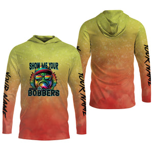 Show Me Your Bobbers Shirt, Orange Yellow Men Fishing Shirt, Funny Fishing Shirt, SPF Shirt