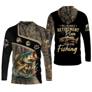 I Have A Retirement Plan Fishing UV Shirts, Tree Camouflage, Fishing Jersey, Gift For Fisherman