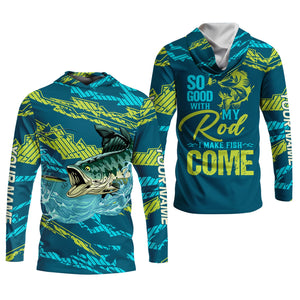 Bass Fishing UPF Shirts, So Good With My Rod I Make Fish Come, Funny Fishing Shirt, Gift For Fisherman