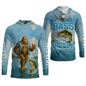 Catchin' Bass With The Big Guy, Fishing Shirts, SPF Long Sleeve Shirts Womens, Female Fishing Shirts