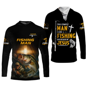 I Like Fishing And Believe In Jesus Shirts, SPF Long Sleeve Shirts, Fishing Shirts For Men, Fisherman Gift