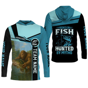 Hooked On Fish, Largemouth Bass Fishing, Funny Fishing Shirt, UV Protection Clothing, Mens Casual Shirts