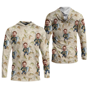 Custom Face Fishing Man SPF Shirt For Men, Funny Fishing Shirt, Presents For Fishermen