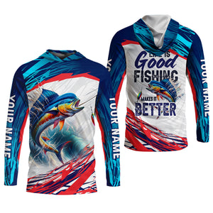 Life Is Good Fishing Makes It Better UPF Shirts, Fishing Shirts For Women, Funny Fisherman Gift