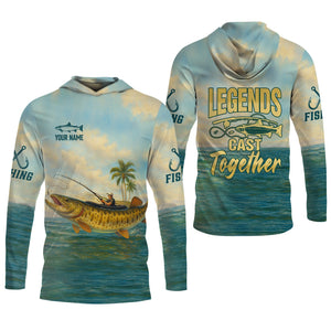 Legends Cast Together, Fishing UPF Shirts, Men Jersey, Men Button Down Shirt, Mens Casual Shirts