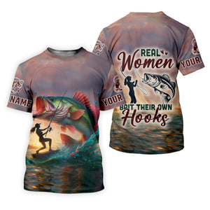 Real Women Bait Their Own Hooks Fishing UPF Shirts, Women Fishing Shirt, Fishing Gift Ideas